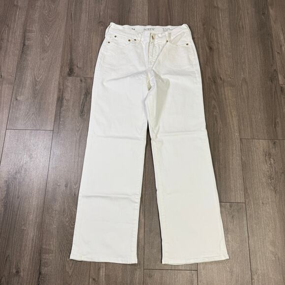 J.Crew 1996 Lower Rise Full Length Slim Wide Leg Jeans WMNS 26 White Denim - Picture 3 of 7